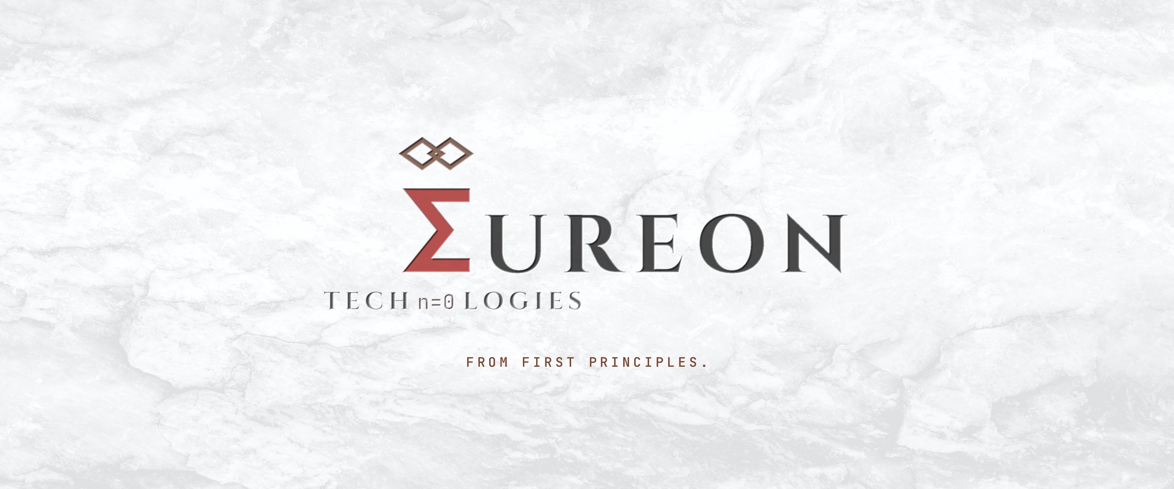 The Eureon summation mark carved into marble: an infinity above a Sigma, with n equals zero carried inside the word Technologies below.